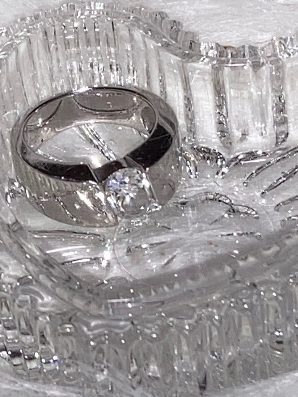 Classic Silver-Tone Solitaire Ring with Clear Stone
